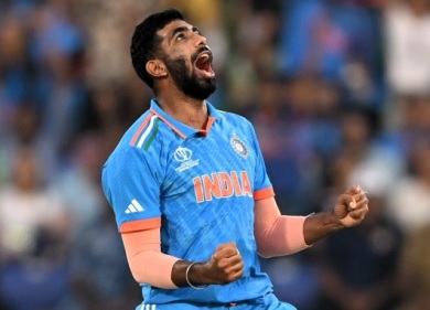 Bumrah in CWC 2023, Ind v Afg